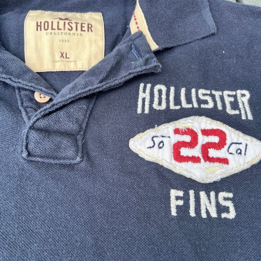 Hollister henley, navy blue, short sleeve, T-shirt, men's size XL